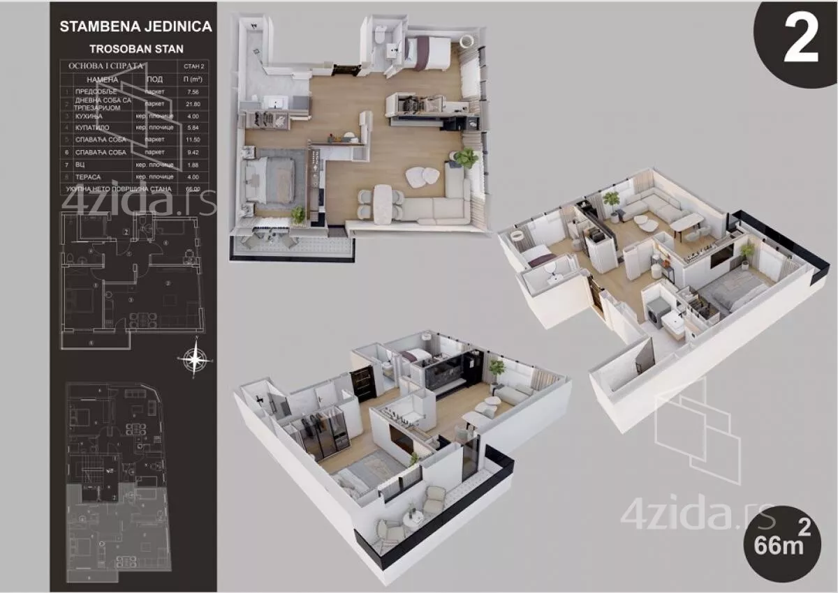 Trosoban stan | 4zida