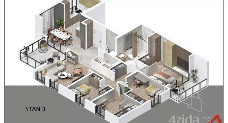 Petosoban stan | 4zida