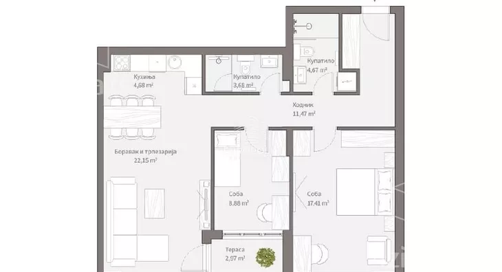 Trosoban stan | 4zida