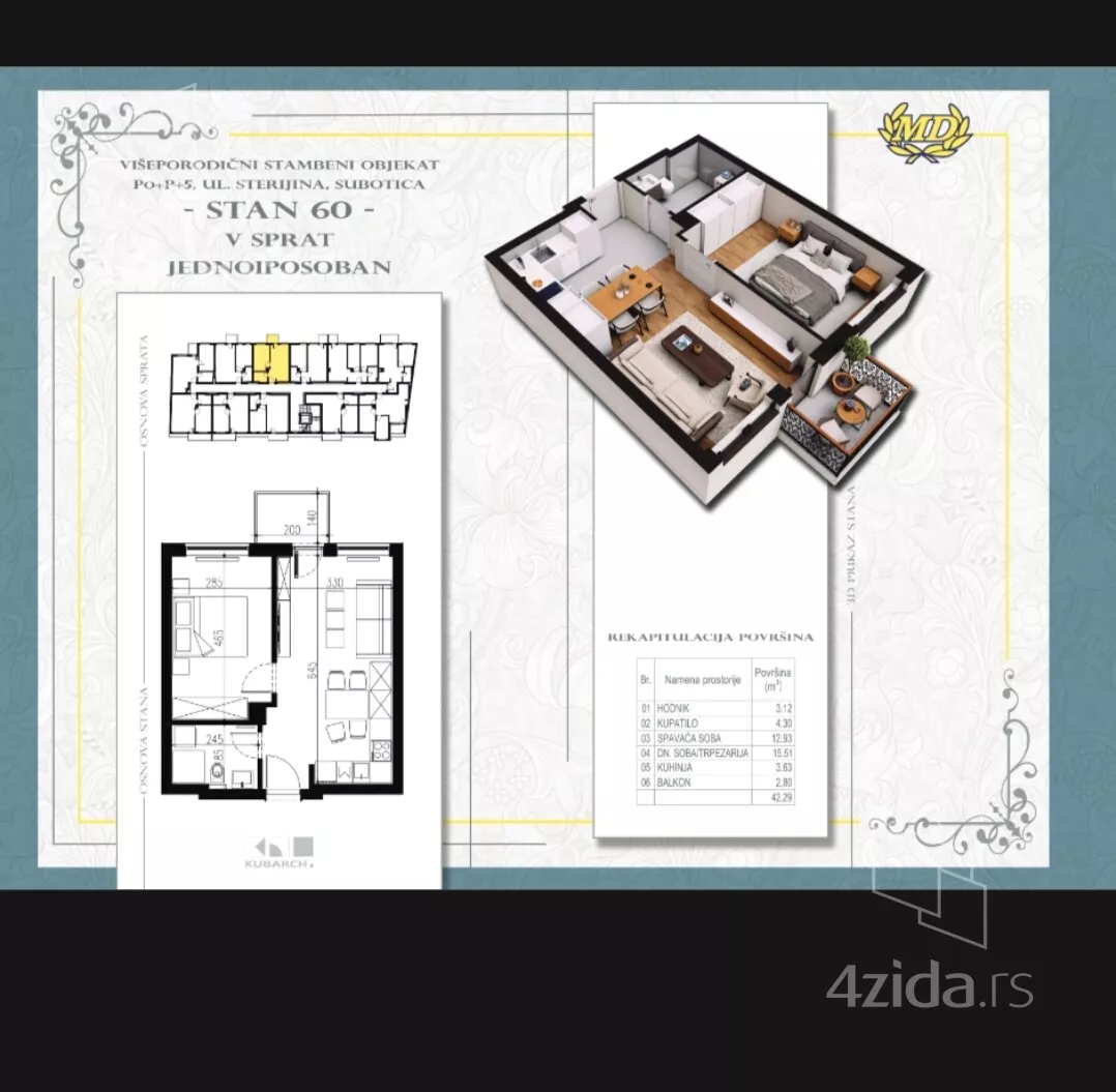 Jednoiposoban stan | 4zida