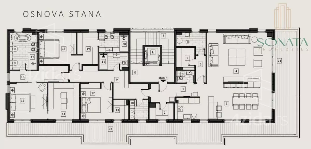 Trosoban stan | 4zida