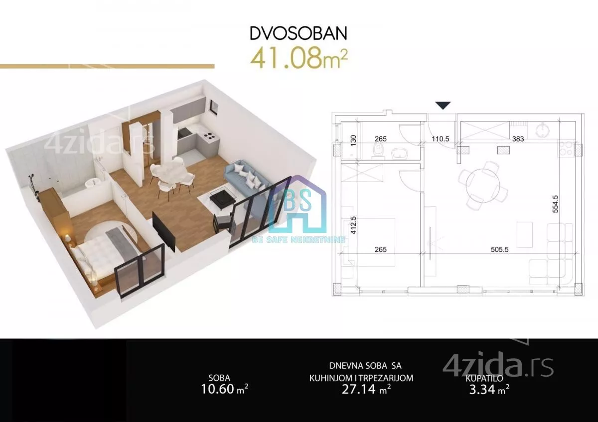 Jednoiposoban stan | 4zida
