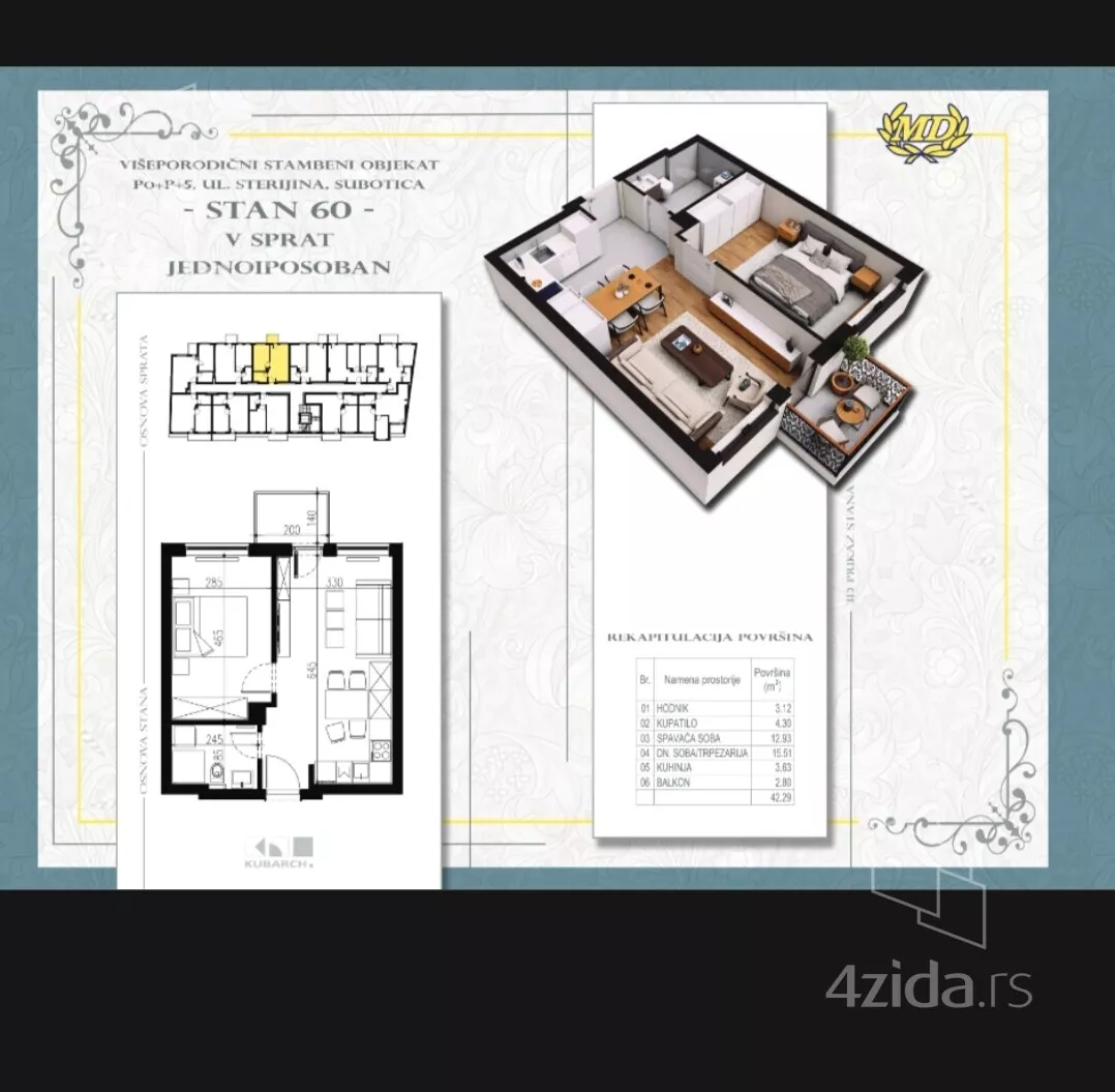 Jednoiposoban stan | 4zida