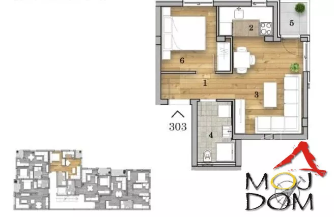 Jednoiposoban stan | 4zida