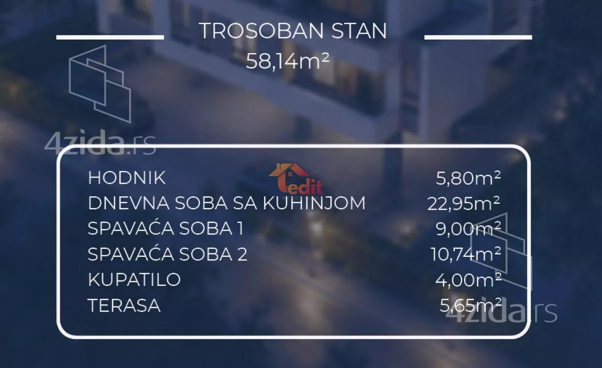 Trosoban stan | 4zida