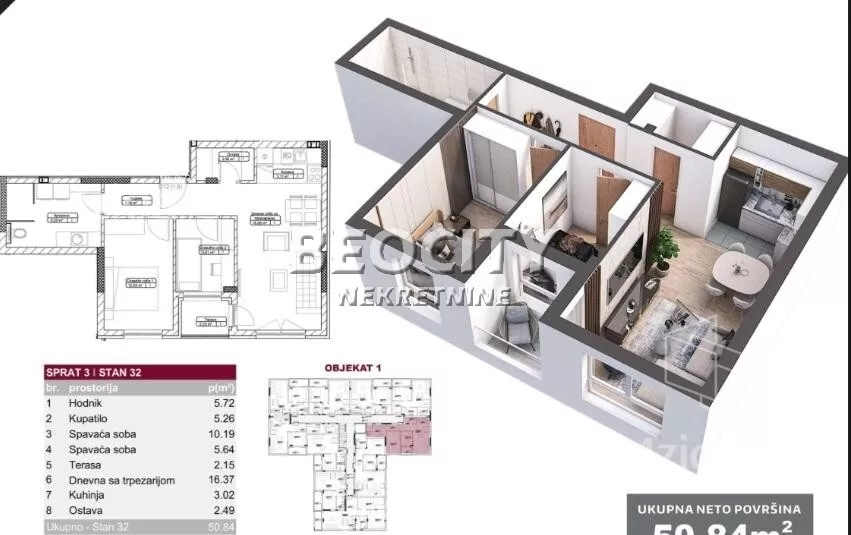 Trosoban stan | 4zida