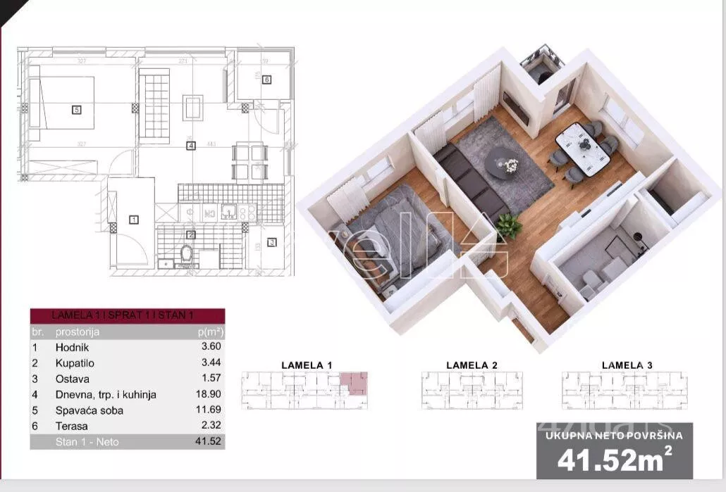 Dvosoban stan | 4zida