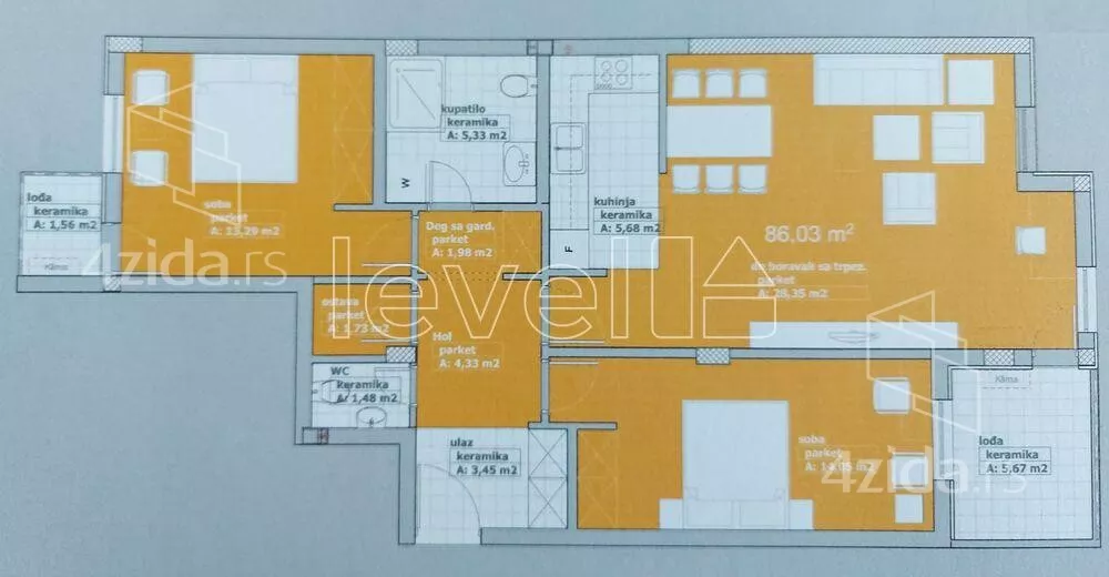 Trosoban stan | 4zida