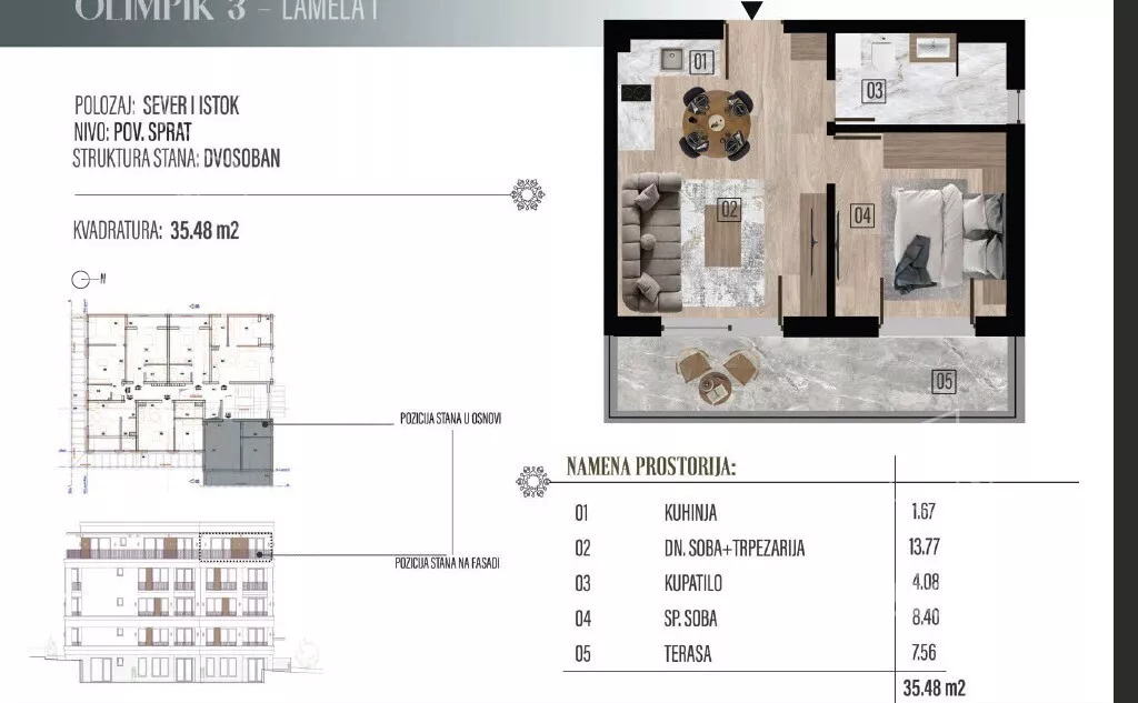 Jednosoban stan | 4zida