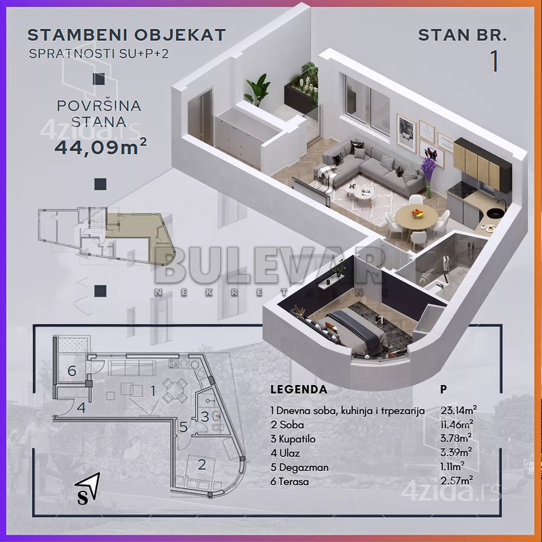 Dvosoban stan | 4zida