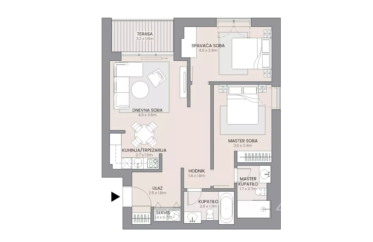 Trosoban stan | 4zida