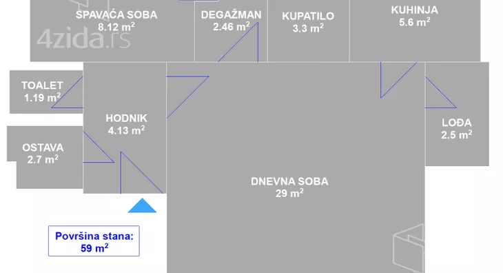 Jednoiposoban stan | 4zida