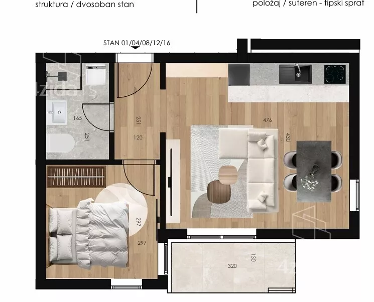 Dvosoban stan | 4zida