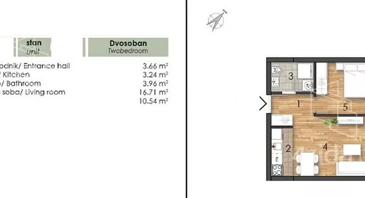 Dvosoban stan | 4zida