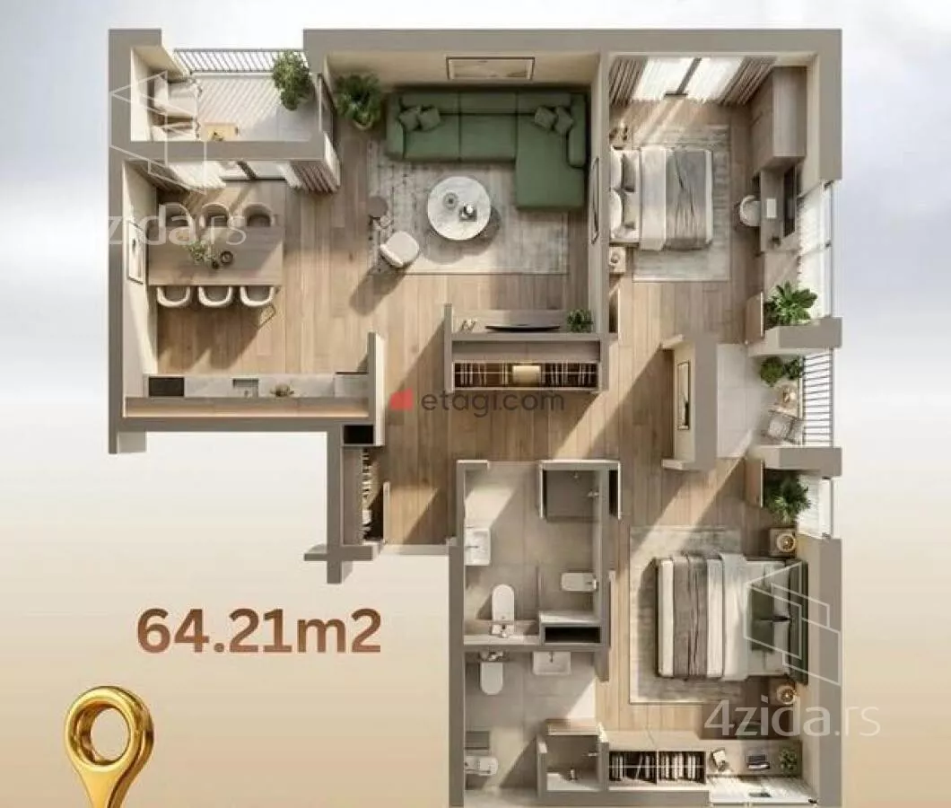 Trosoban stan | 4zida