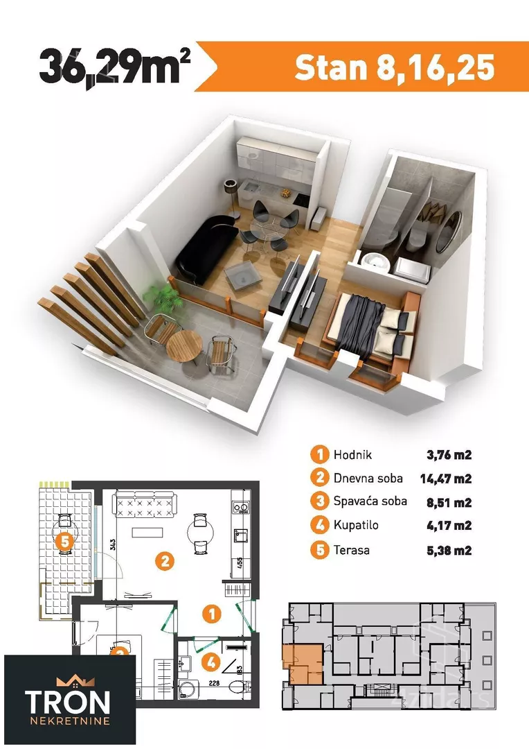 Jednosoban stan | 4zida