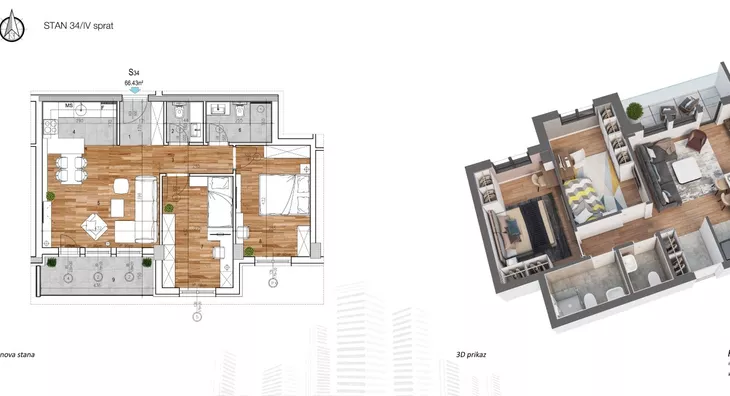 Trosoban stan | 4zida