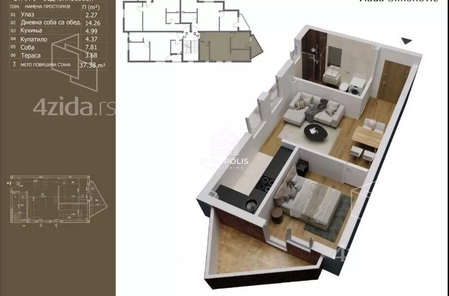 Jednoiposoban stan | 4zida