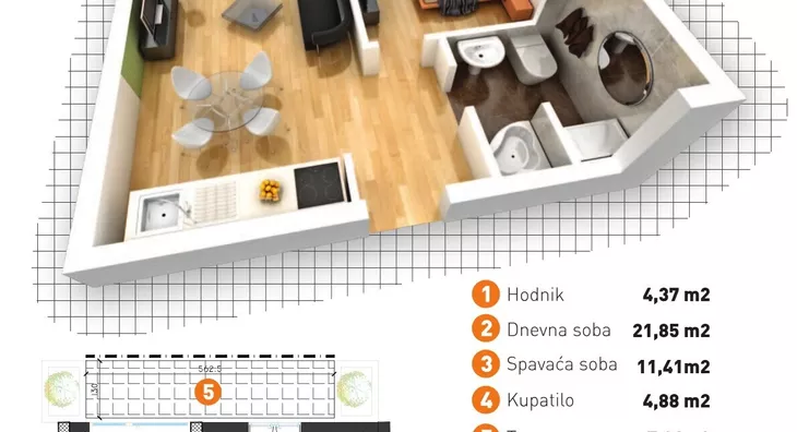 Jednosoban stan | 4zida