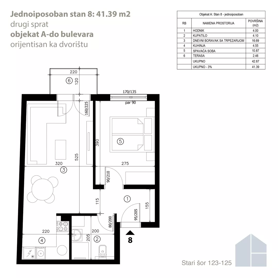 Jednoiposoban stan | 4zida