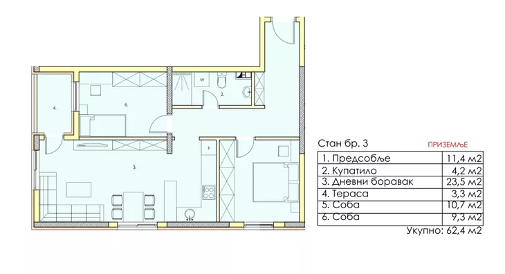 Trosoban stan | 4zida