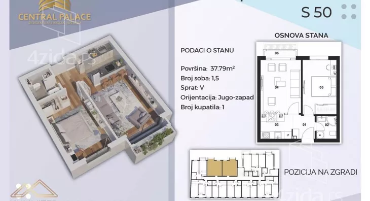 Jednoiposoban stan | 4zida