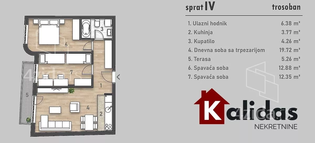 Trosoban stan | 4zida