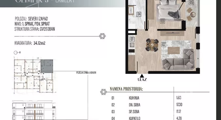 Jednosoban stan | 4zida