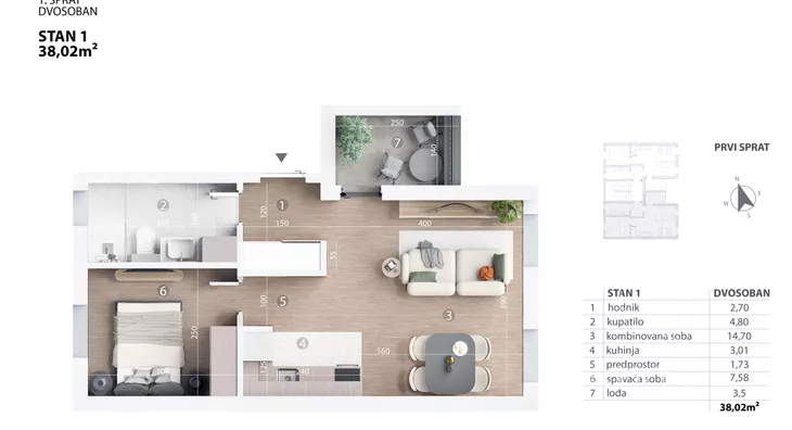 Dvosoban stan | 4zida