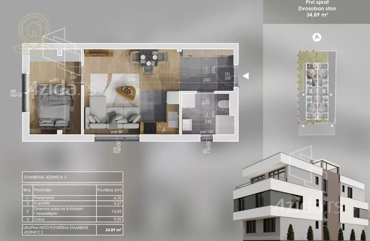 Dvosoban stan | 4zida