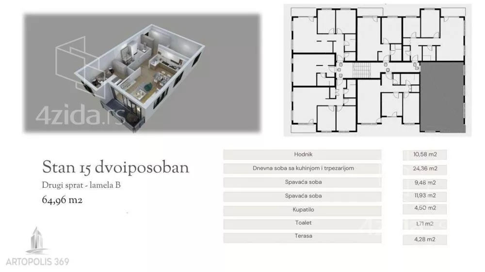 Trosoban stan | 4zida