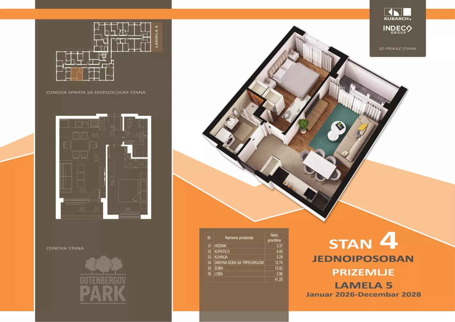 Jednoiposoban stan | 4zida