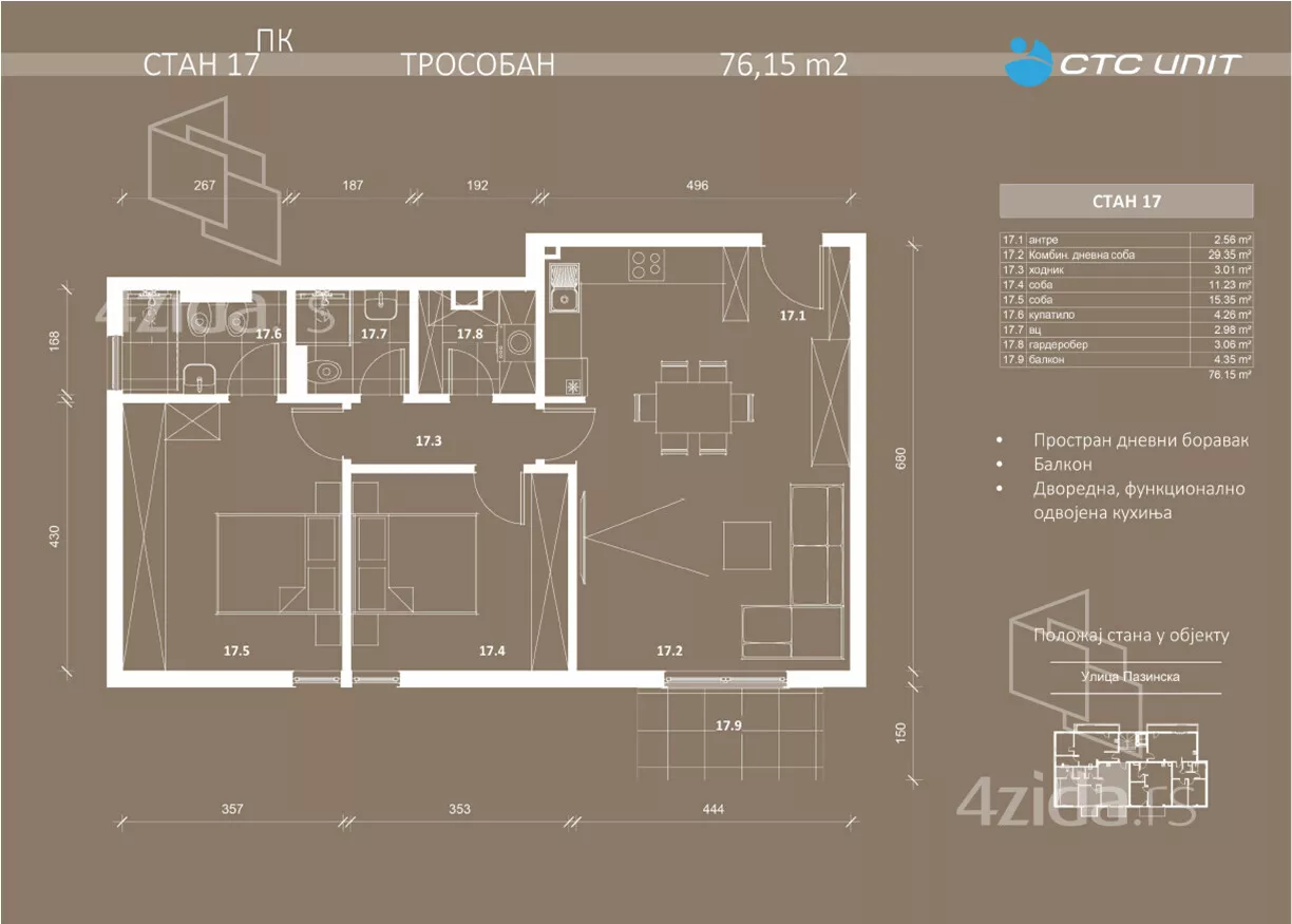 Trosoban stan | 4zida