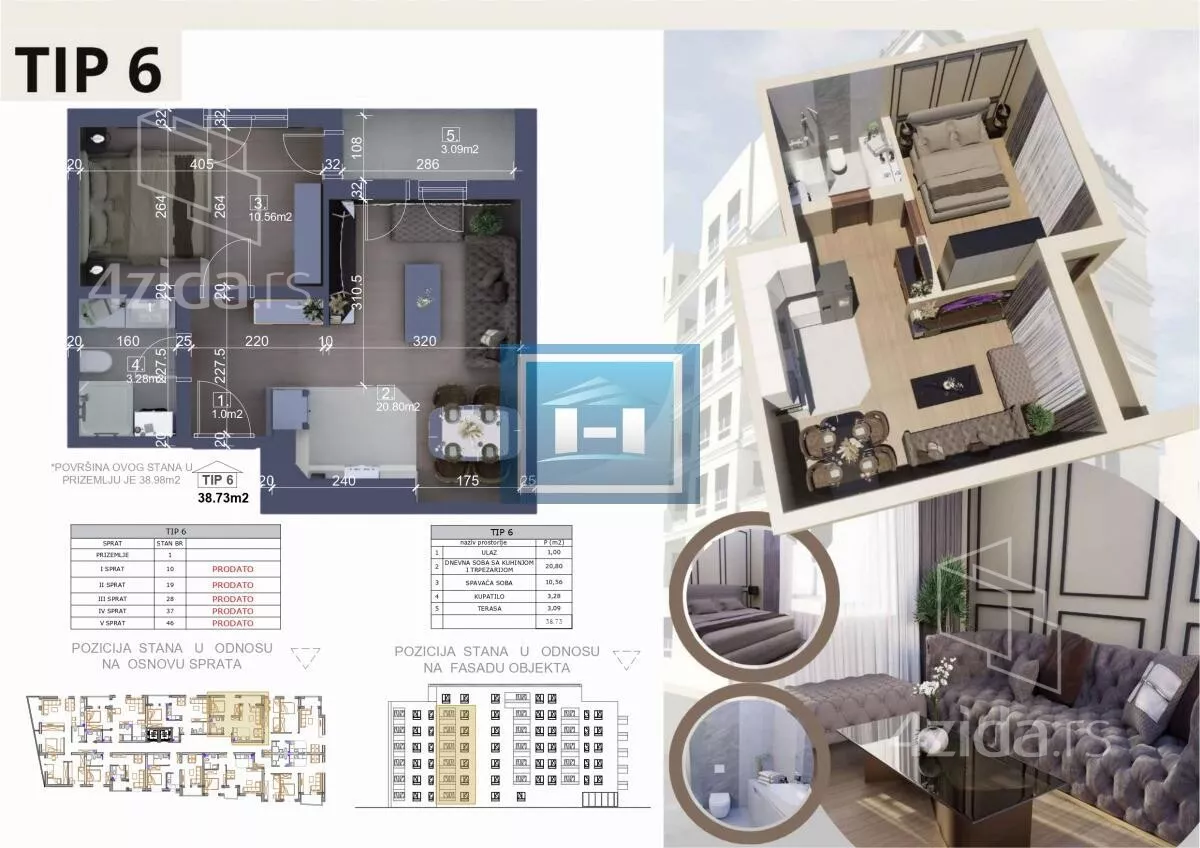 Jednoiposoban stan | 4zida