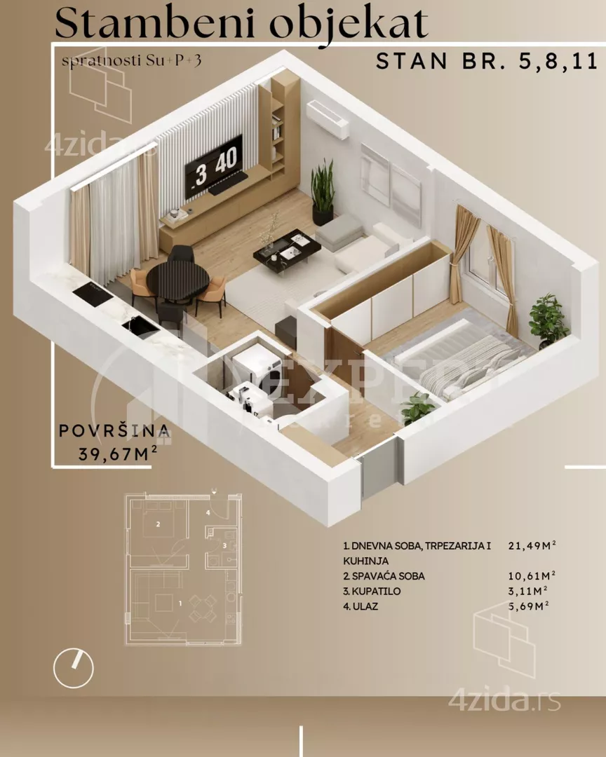 Dvosoban stan | 4zida