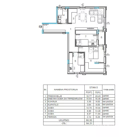 Troiposoban stan | 4zida