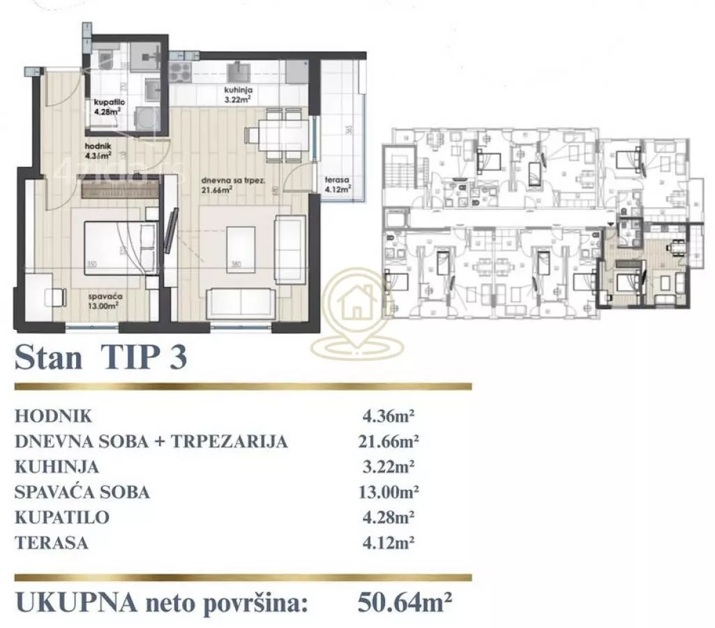 Jednoiposoban stan | 4zida