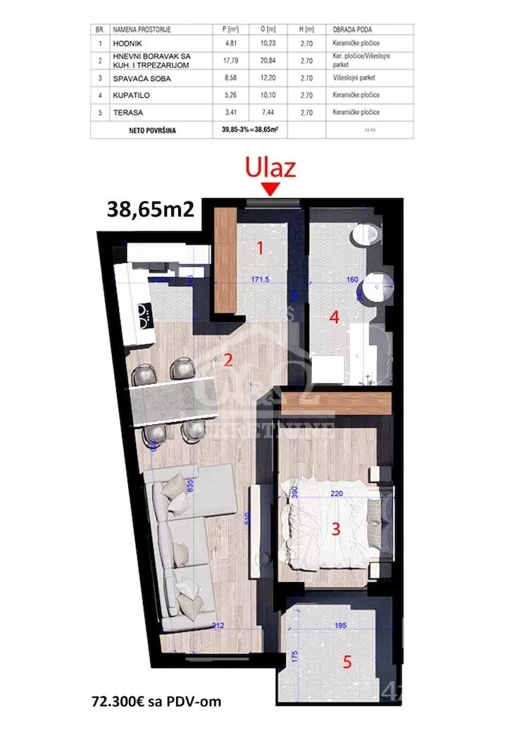 Jednoiposoban stan | 4zida