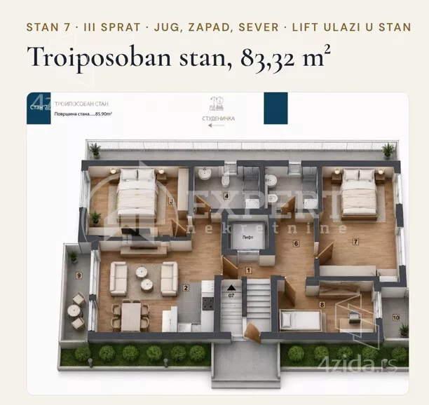 Troiposoban stan | 4zida