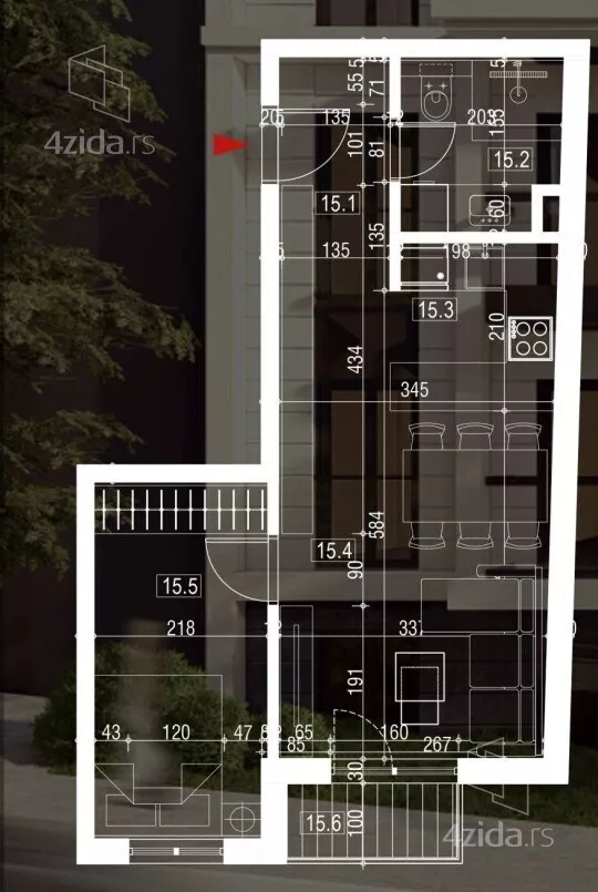 Jednoiposoban stan | 4zida