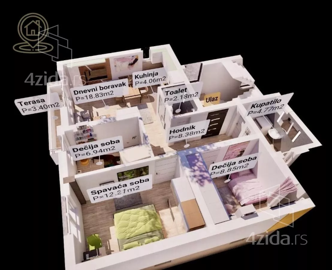 Trosoban stan | 4zida