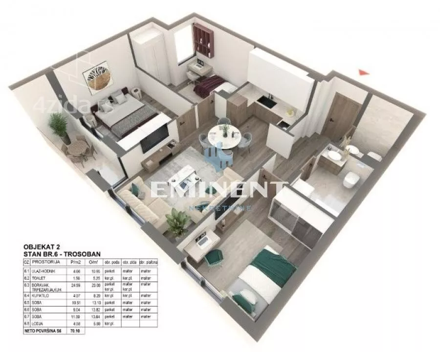 Trosoban stan | 4zida