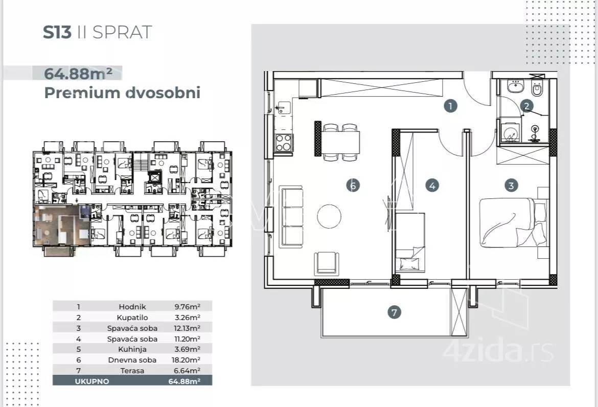 Trosoban stan | 4zida