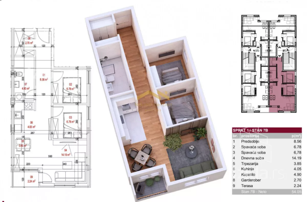 Trosoban stan | 4zida