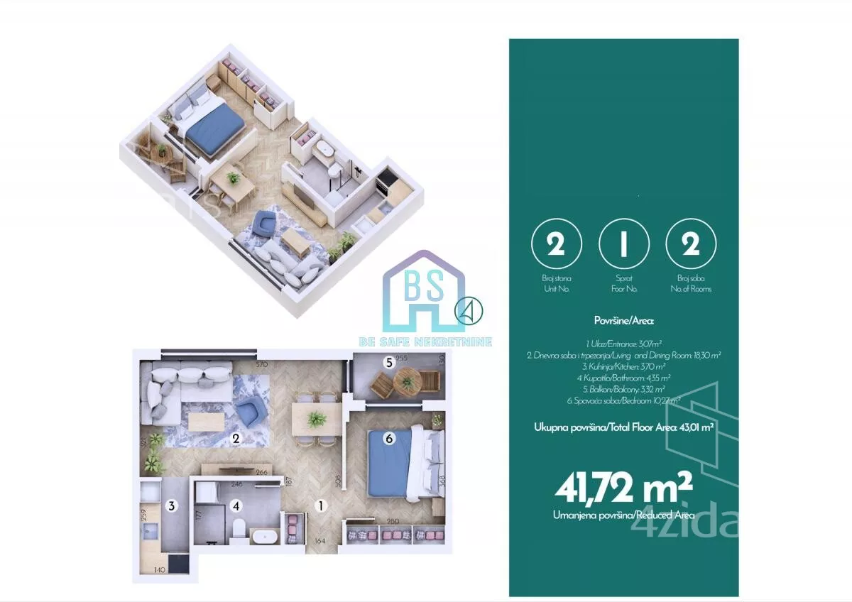 Jednoiposoban stan | 4zida