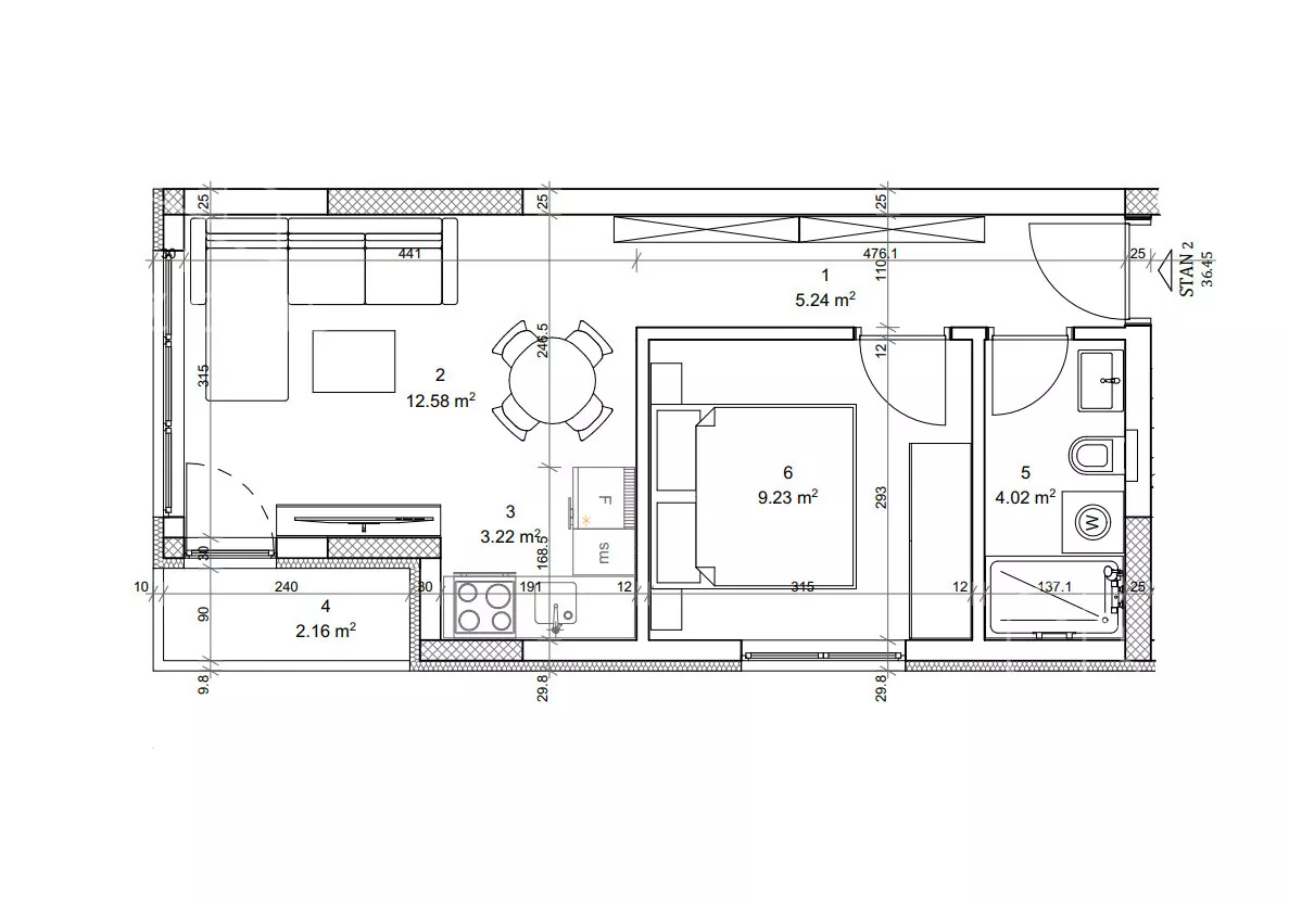 Jednoiposoban stan | 4zida