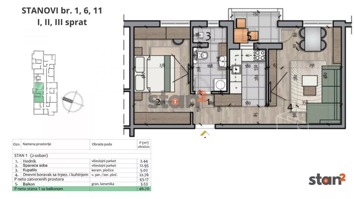 Jednoiposoban stan | 4zida