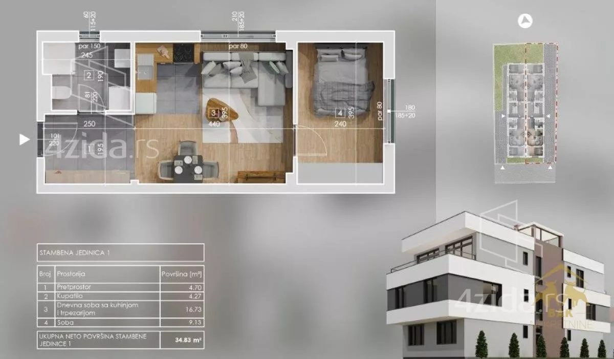 Jednoiposoban stan | 4zida