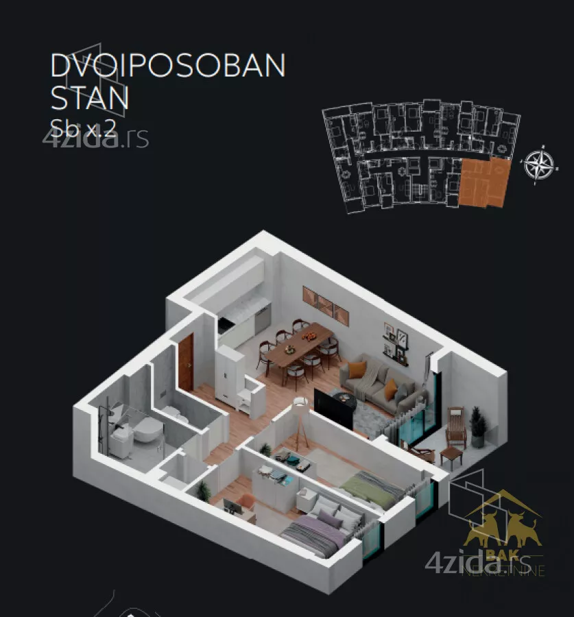 Dvoiposoban stan | 4zida