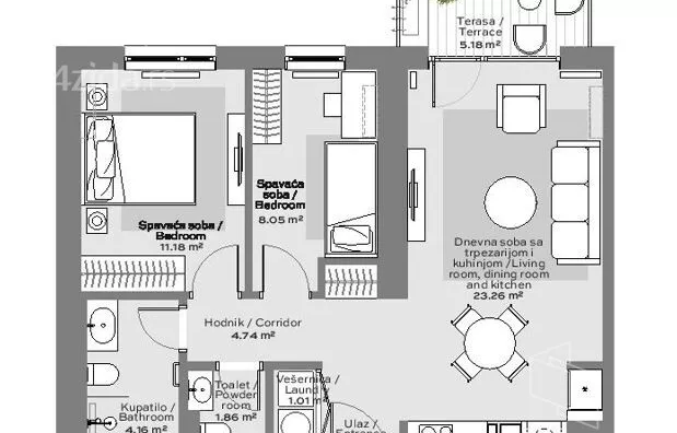 Trosoban stan | 4zida